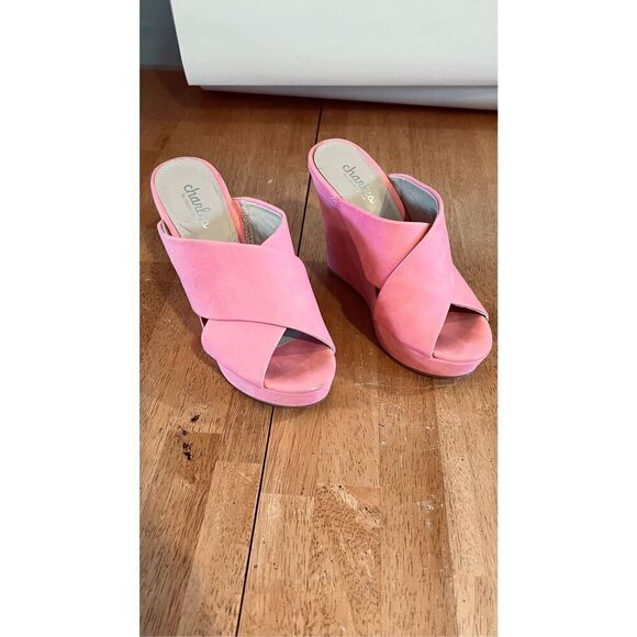 Charles by Charles David Pink Alternative Wedge Ultra High Sandals SZ 6 - Picture 1 of 9